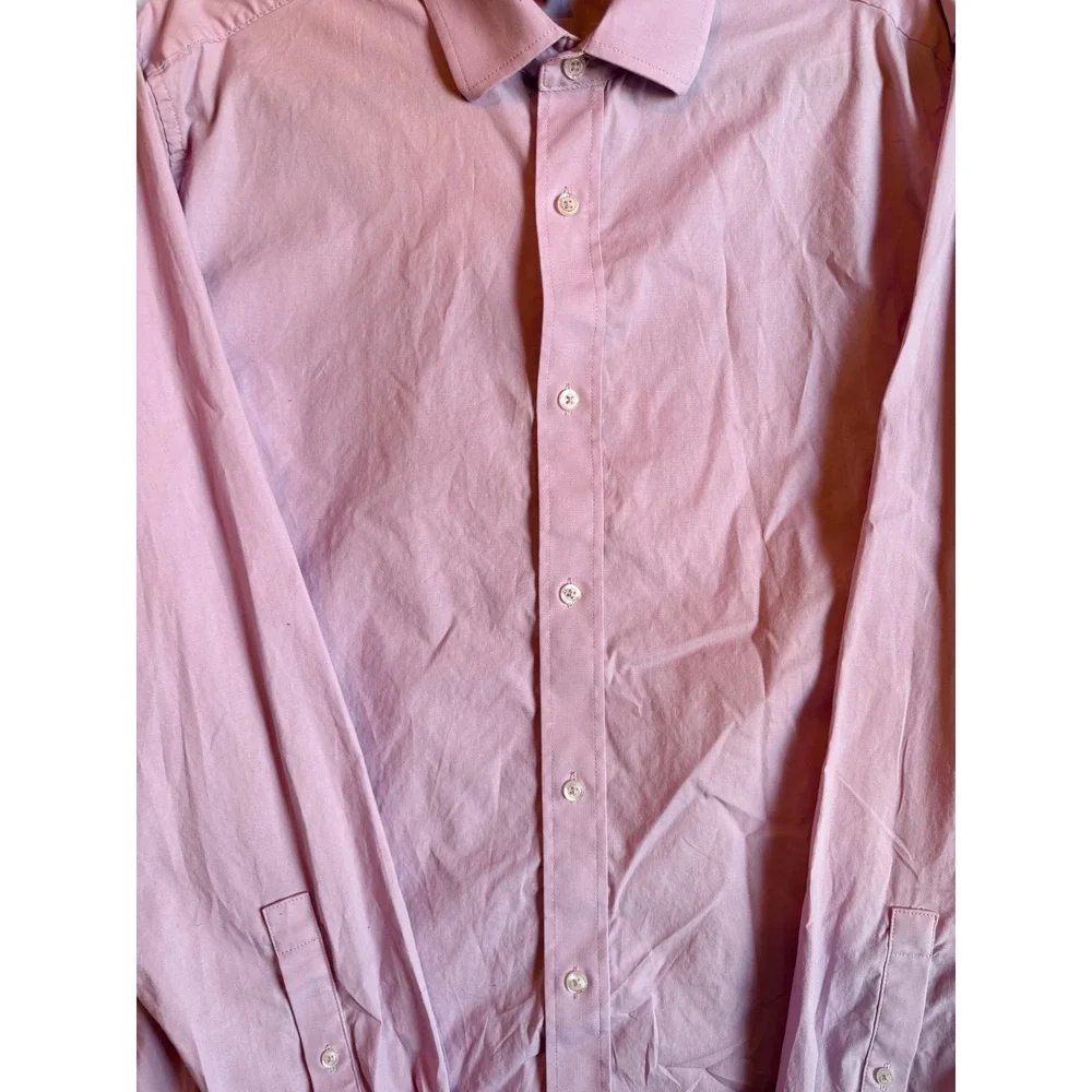 Banana Republic Slim Fit Pink‎ Lavender Cotton Button Down Shirt Men's XL